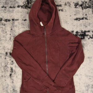 Lululemon Burgundy Scuba Full Zip Hoodie